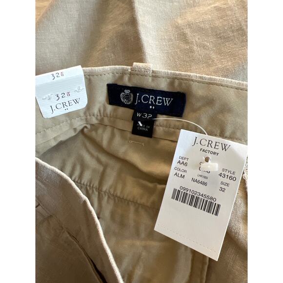 J Crew Linen Cotton Blend Club Short Almond W-32 Rise-11 Inseam 11 - Picture 4 of 5